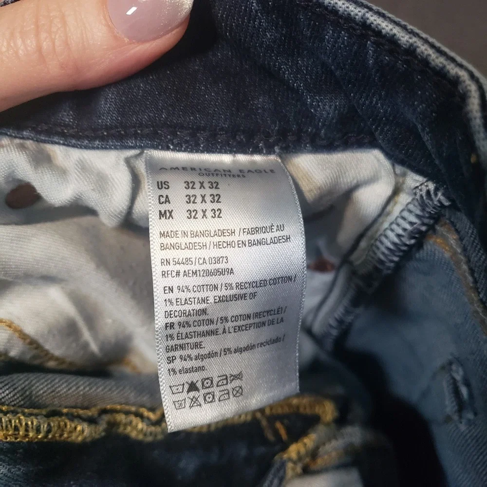 American Eagle Original Straight Jeans Mens 32x32 Blue AirFlex+ Denim